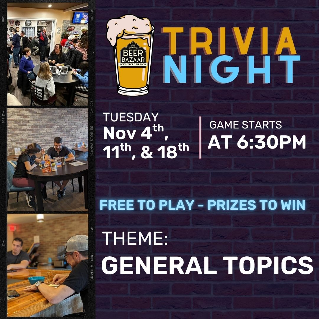 Trivia Tuesday at Beer Bazaar | General Topics